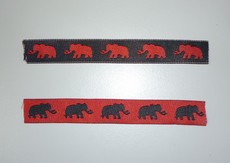 Elephantribbon 16mm (50 m), Red-Black